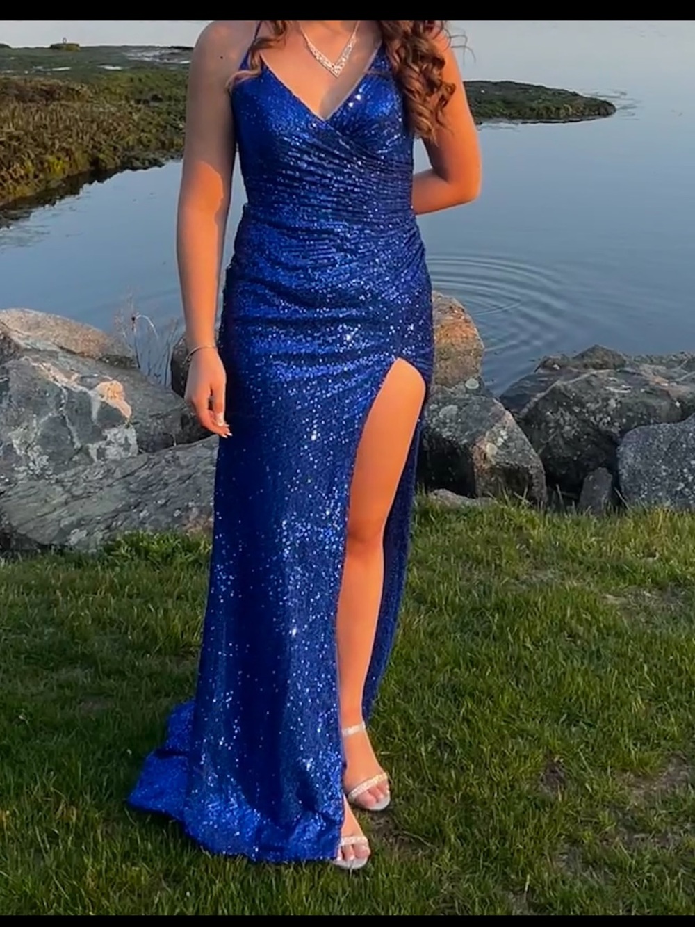 Sequin Royal Blue Dress - Women